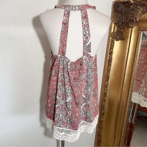 NWT Zoe & Rose Band of Gypsies Open Back Tank Top Ivory/Coral Size Medium $34 - Picture 4 of 8